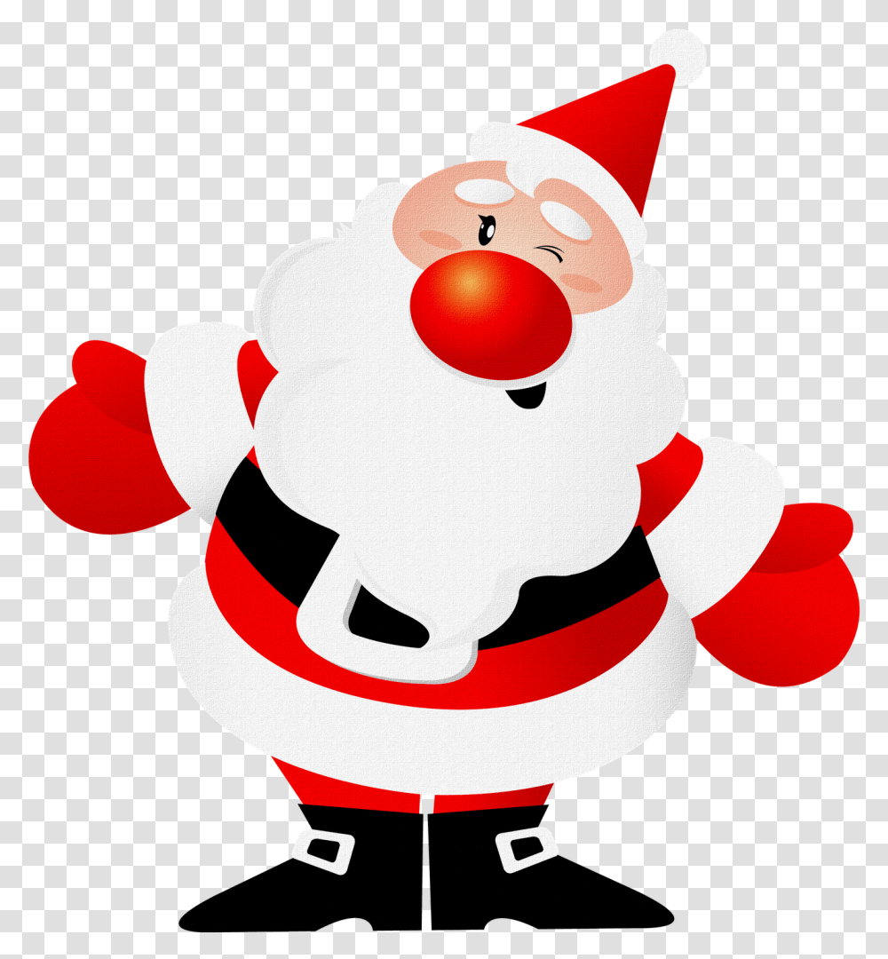 Clip Art Cartoon Santa With A Christmas Tree, Performer, Clown, Snowman, Winter Transparent Png