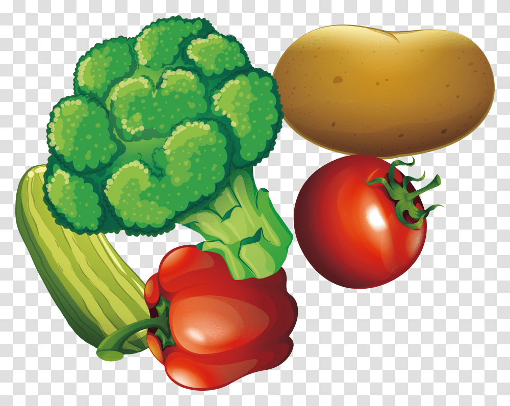 Clip Art Cartoon Vegetables Images Fresh Vegetables Banner, Plant, Food, Broccoli, Tomato Transparent Png