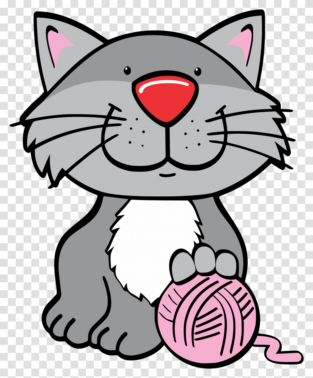 Clip Art Cat With Yarn Lemonize, Animal, Face, Mammal, Plush Transparent Png