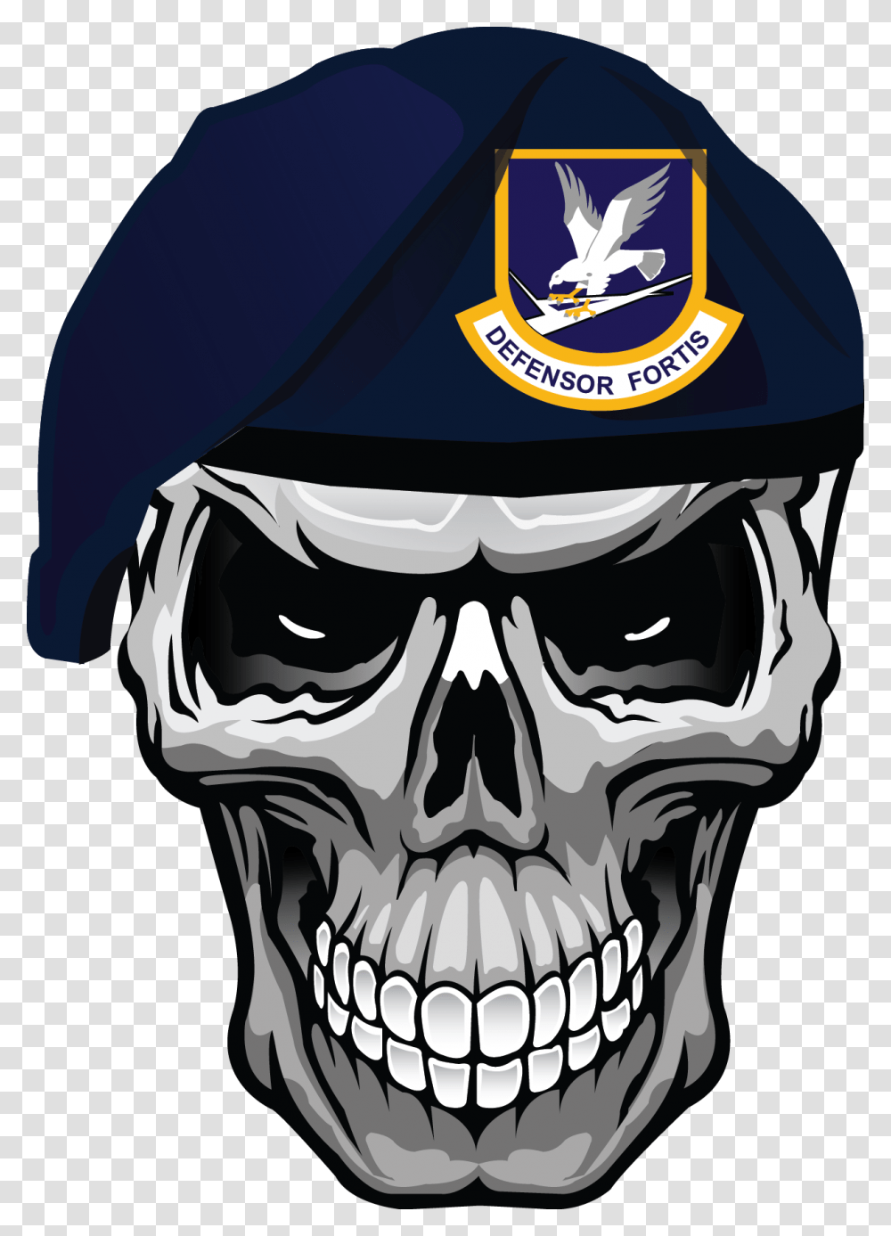 Clip Art Caveira Tattoo Security Forces Skull Beret, Apparel, Helmet, Head Transparent Png