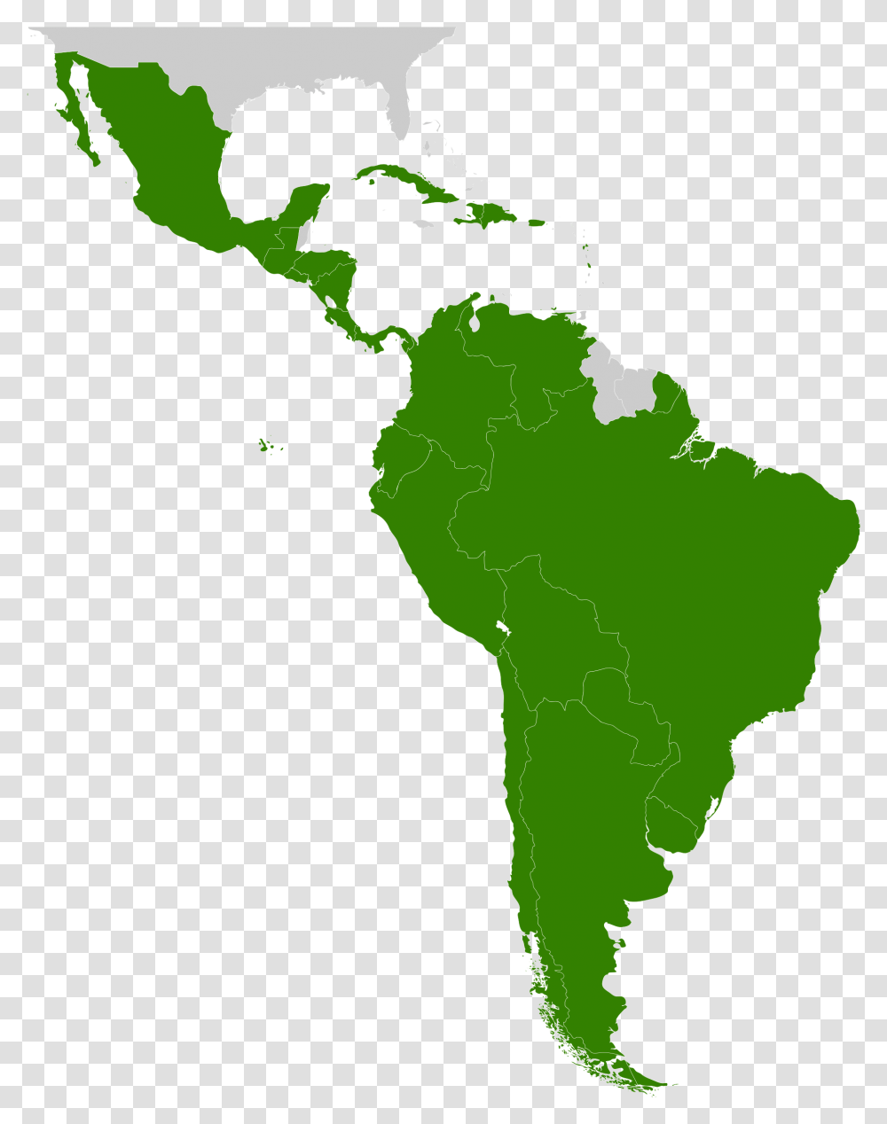Clip Art Central America On A Map Latin America Map, Plot, Green, Diagram, Atlas Transparent Png