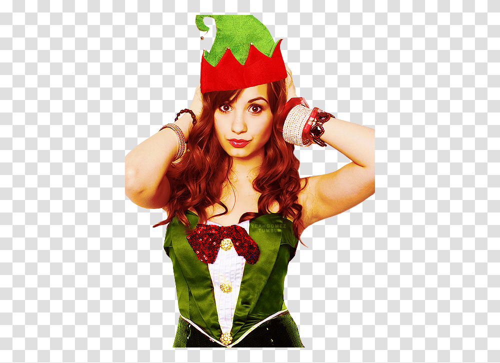 Clip Art Christmas Happy Holidays Demi Lovato Cute, Apparel, Person, Human Transparent Png