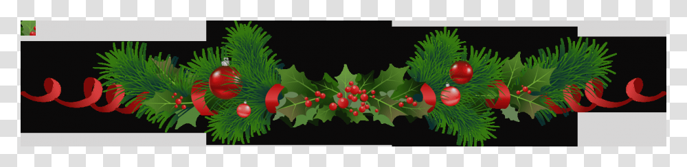 Clip Art Christmas Pine Garland With Mistletoe Clipart, Plant, Leaf, Fruit, Food Transparent Png