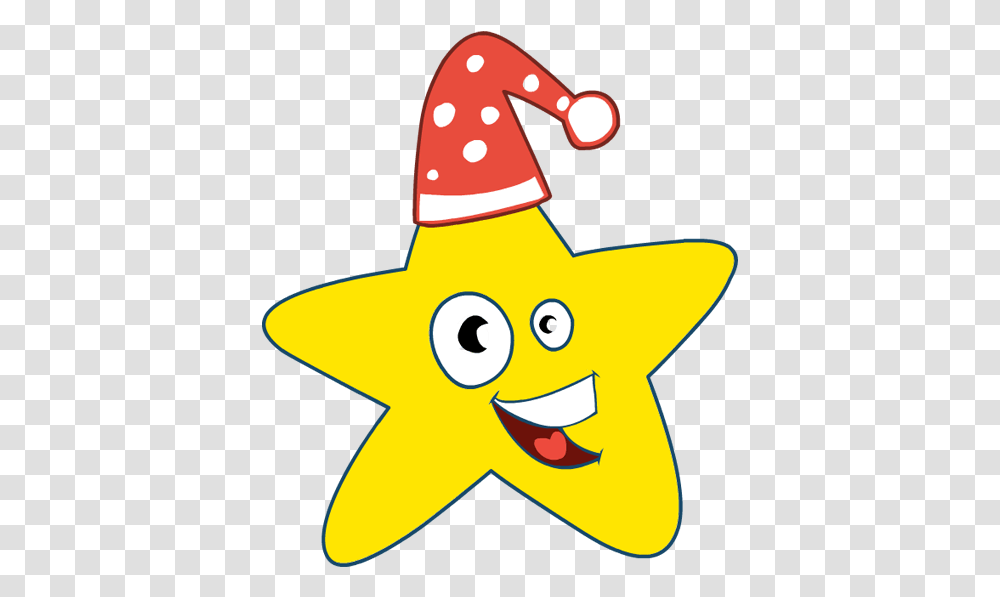 Clip Art Christmas Star Cap Smile Happy Christmas Stars In Cartoon, Star Symbol,  Transparent Png