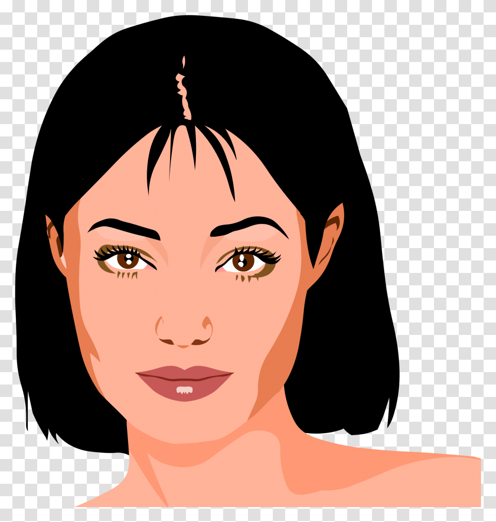 Clip Art Clipart Beautiful S Portrait Clip Art Face Female, Person, Head, Skin, Shoulder Transparent Png