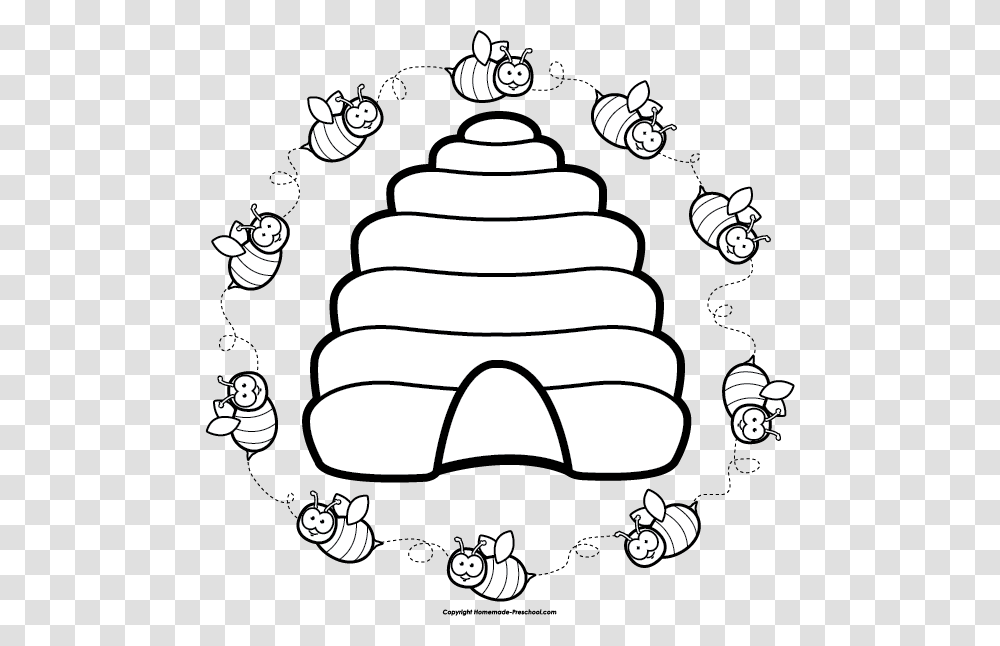 Clip Art Clipart Free Images Image Bees Hive Clipart Black And White, Sunglasses, Drawing, Stencil, Doodle Transparent Png