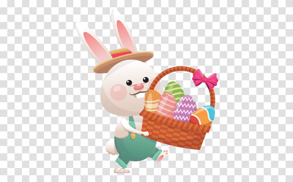 Clip Art Coelho Da Pascoa Com Ovo Bunny With Eggs In Basket, Toy, Sweets, Food, Confectionery Transparent Png