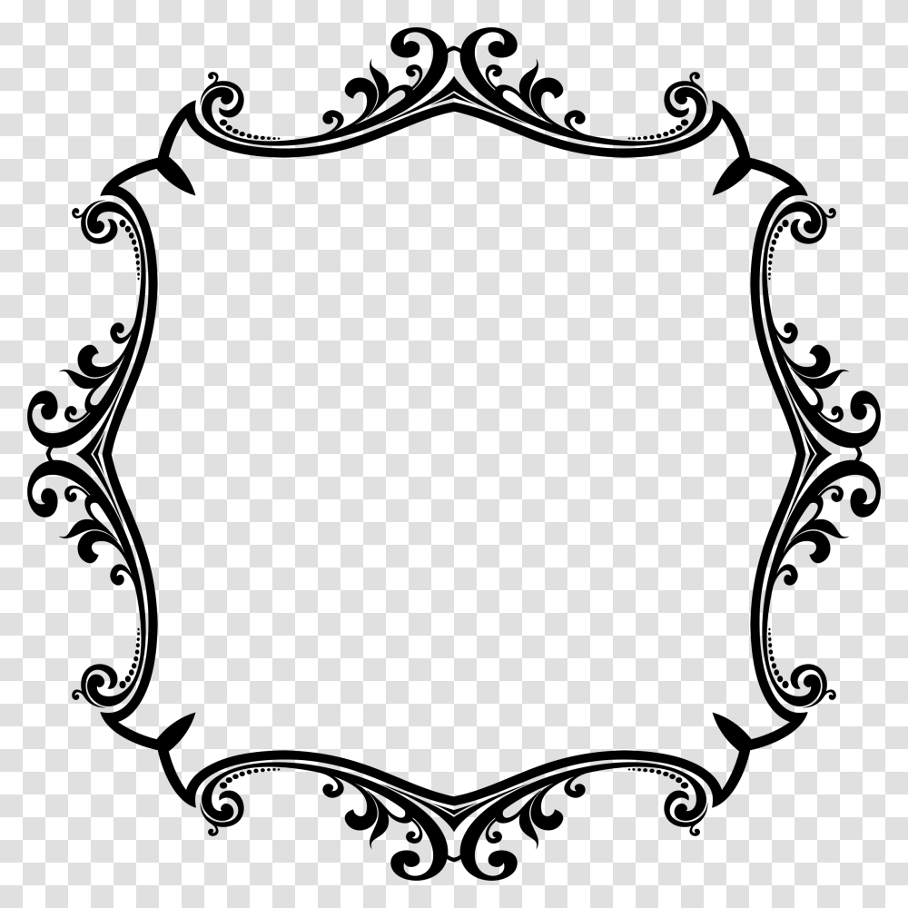 Clip Art Collection Of Free Flourish Border Design Black And White, Gray, World Of Warcraft Transparent Png