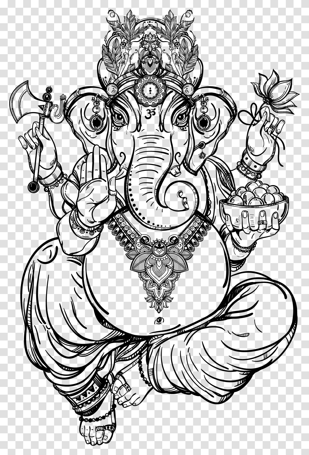 Clip Art Collection Of Free Ganesh Hindu Elephant God Drawing, Outdoors, Nature, Outer Space, Astronomy Transparent Png