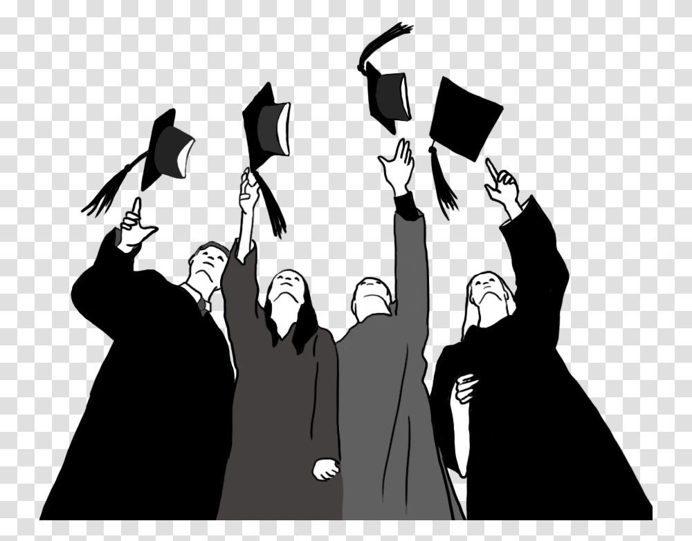 Clip Art Collection Of Free Graduated Graduation Image Black And White, Person, Human, Stencil, Performer Transparent Png