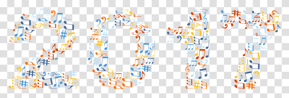 Clip Art Colorful For 2017 With Music Notes, Alphabet, Number Transparent Png