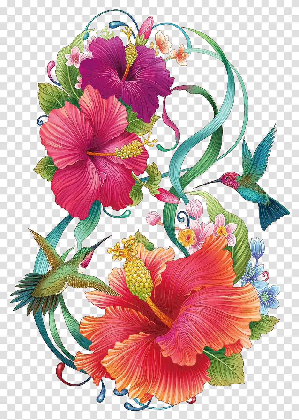 Clip Art Common Color Painting Hand Hibiscus Flower Color Painting, Floral Design, Pattern, Plant Transparent Png