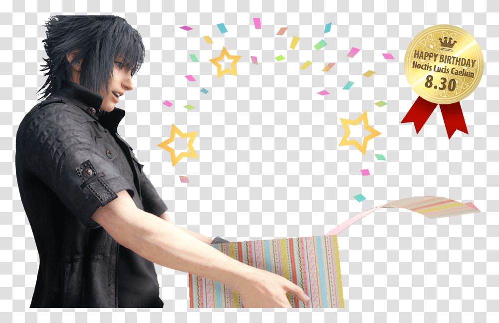 Clip Art Community Selfie Images Final Fantasy Xv Noctis Birthday, Person, Star Symbol, Paper Transparent Png