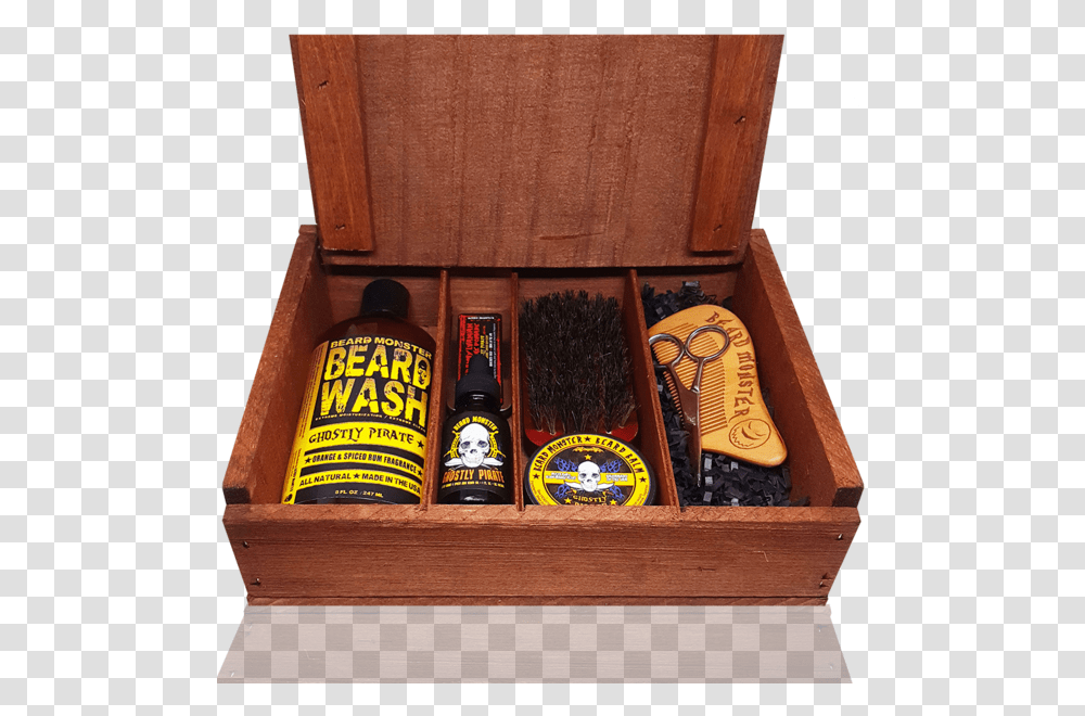 Clip Art Complete Beard In Box Beard Grooming Kit Wooden Box, Beer, Alcohol, Beverage, Drink Transparent Png