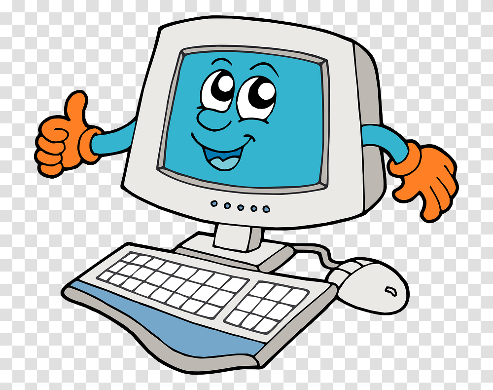 Clip Art Computer Cartoon, Electronics, Pc, Desktop, Computer Hardware Transparent Png
