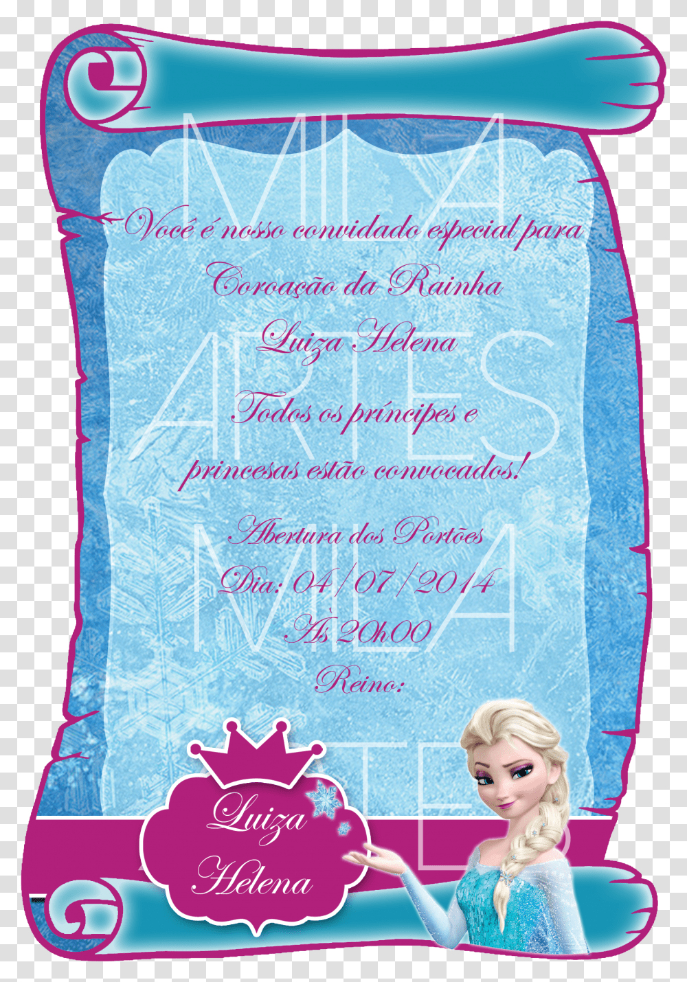Clip Art Convite Frozen Convite Da Frozen Personalizado Transparent Png