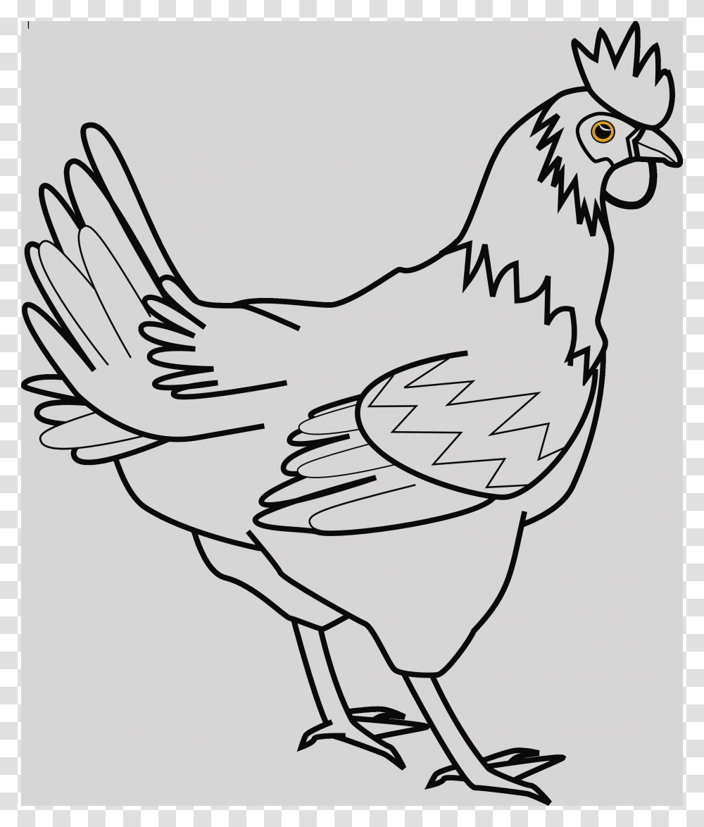 Clip Art Cooked Chicken Clipart Black And White, Poultry, Fowl, Bird, Animal Transparent Png