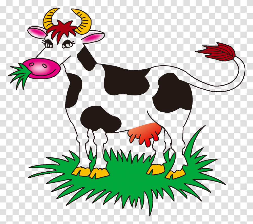 Clip Art Cow Vector Clipart Cow Eating Grass, Mammal, Animal, Cattle, Wildlife Transparent Png