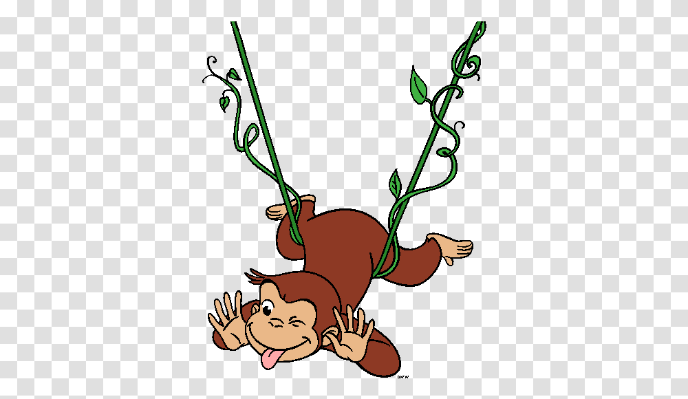 Clip Art Curious George On A Tree, Plant, Animal, Graphics, Face Transparent Png