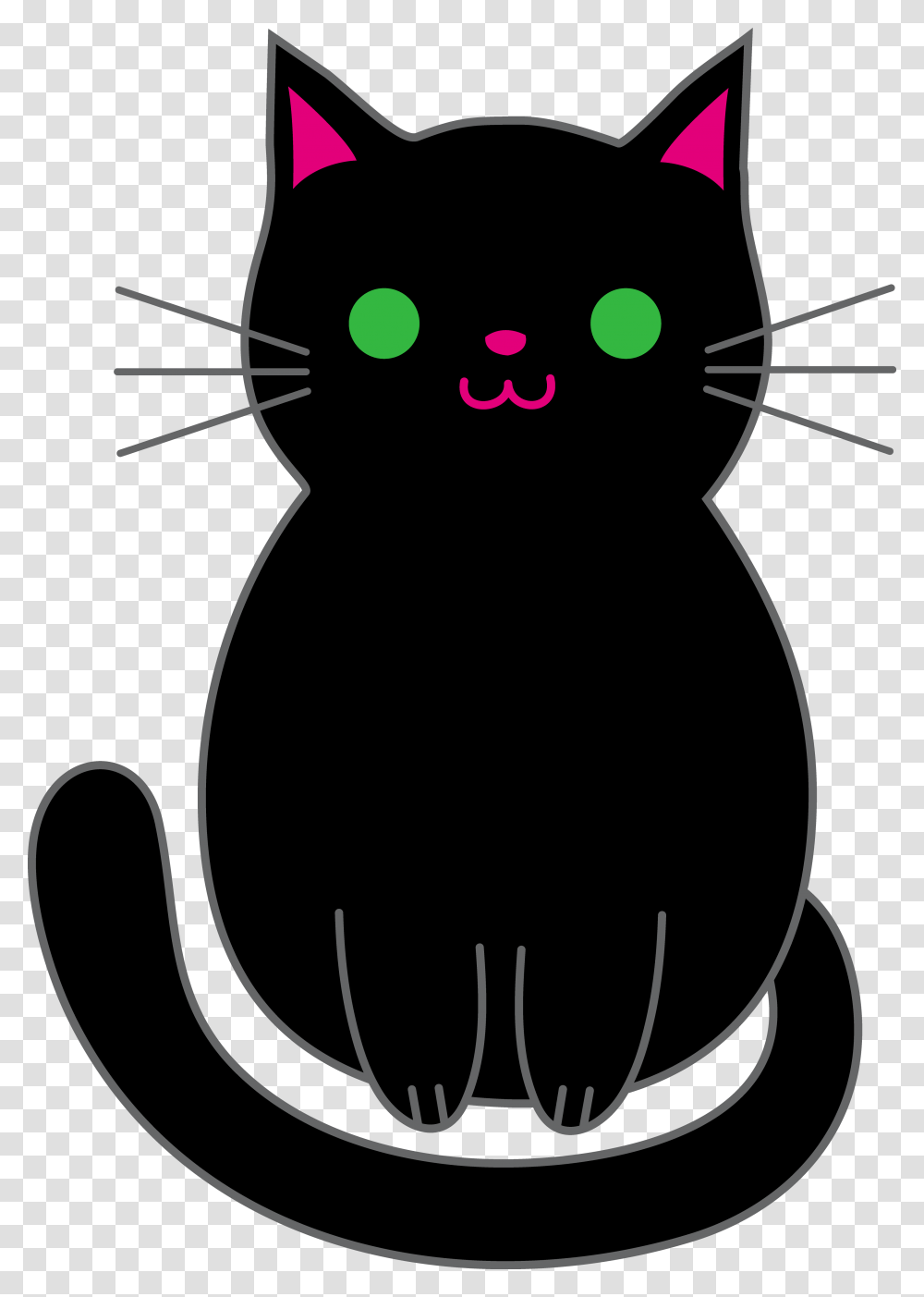 Clip Art Cute Black Cat, Silhouette, Pet, Mammal, Animal Transparent Png