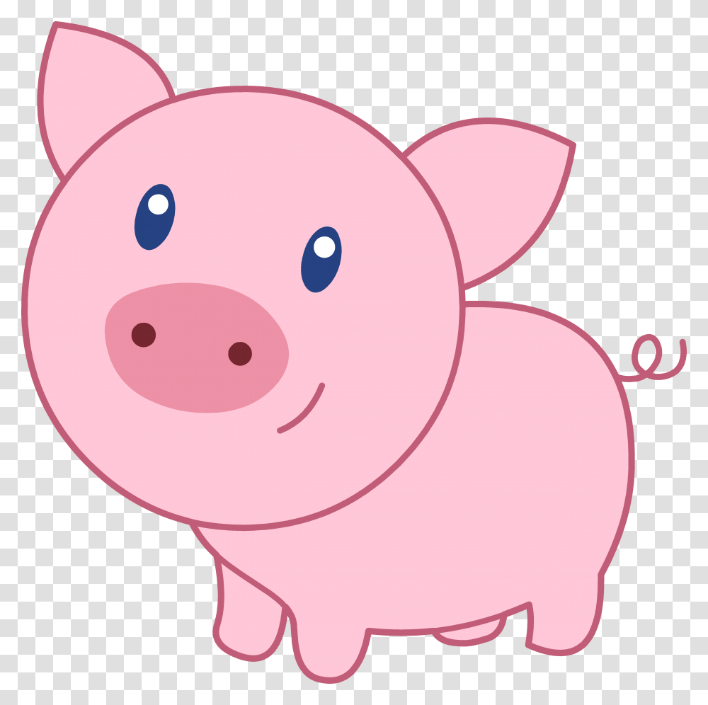 Clip Art Cute Happy Pink Pig Background Pig Clipart, Mammal, Animal, Piggy Bank Transparent Png