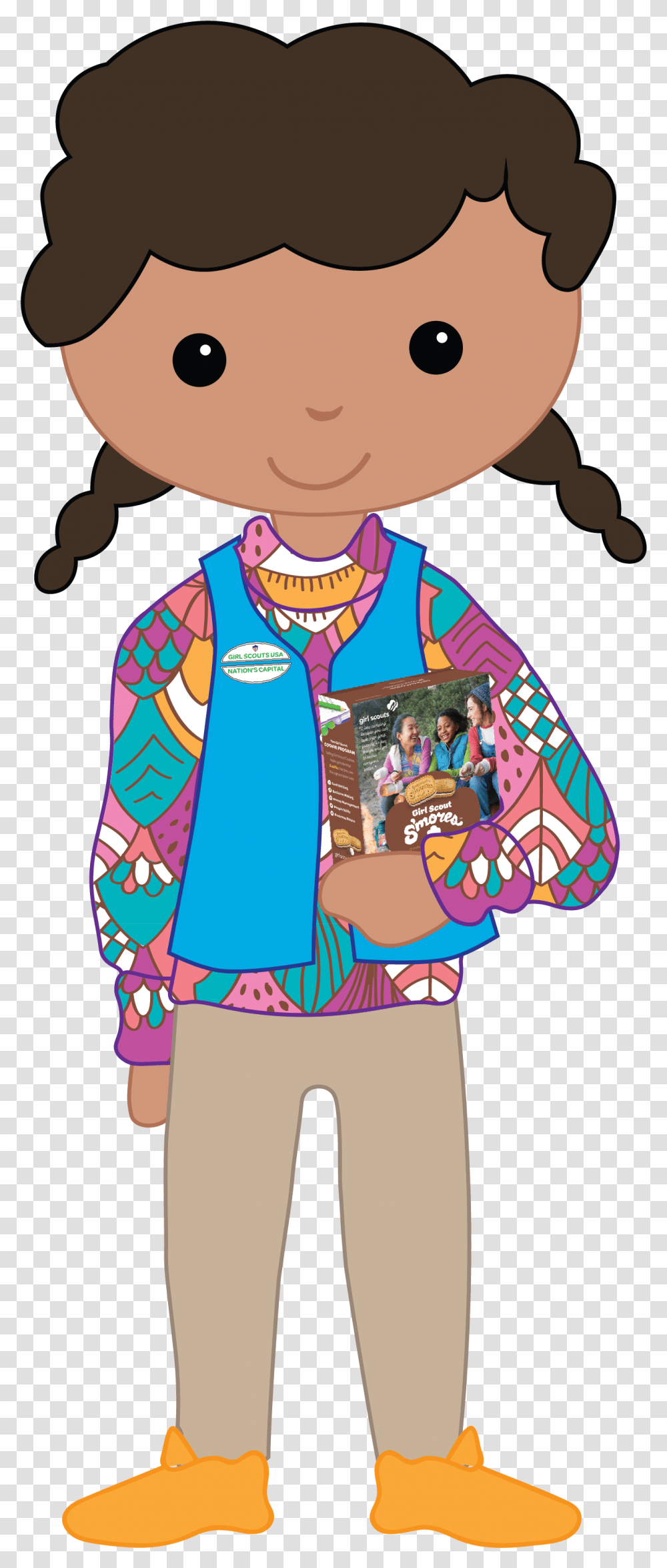 Clip Art Daisy Girl Scouts Clip Art Brownie Girls Scouts Clip Art, Person, Label, Female Transparent Png