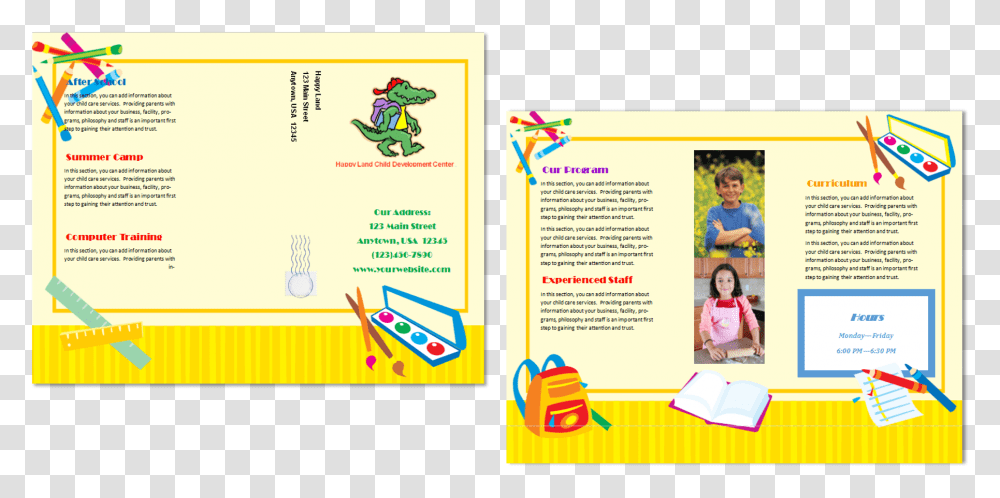 Clip Art Daycare Flyers Blank Border Design For Kids Certificate, Poster, Advertisement, Paper, Brochure Transparent Png