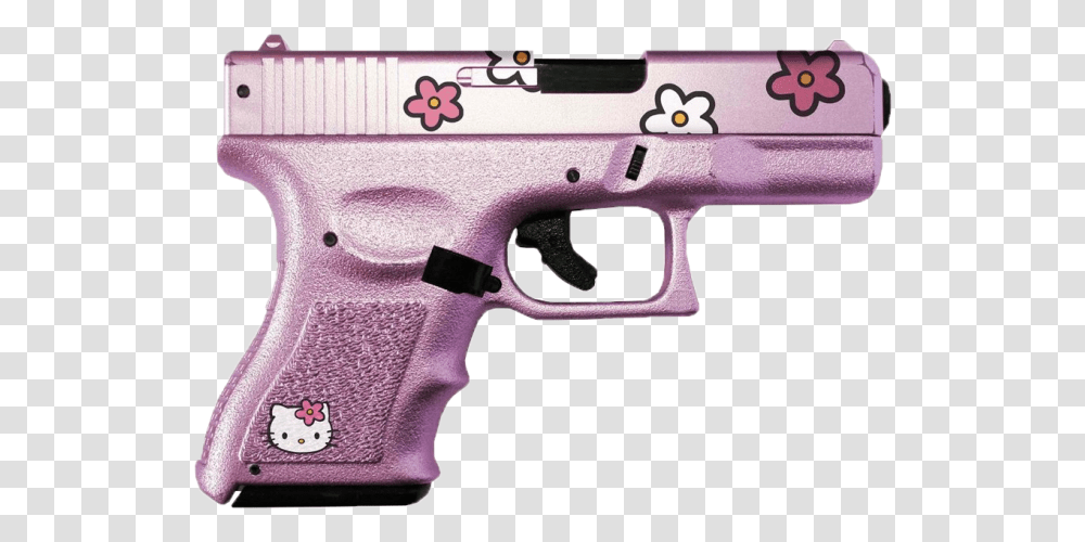Clip Art De Fuego La Pistola Hello Kitty Glock, Gun, Weapon, Weaponry, Handgun Transparent Png