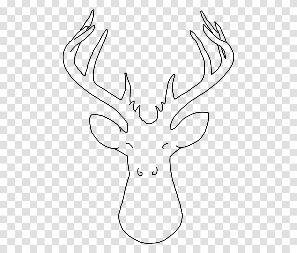 Clip Art Deer Head Outline Elk, Gray, World Of Warcraft Transparent Png