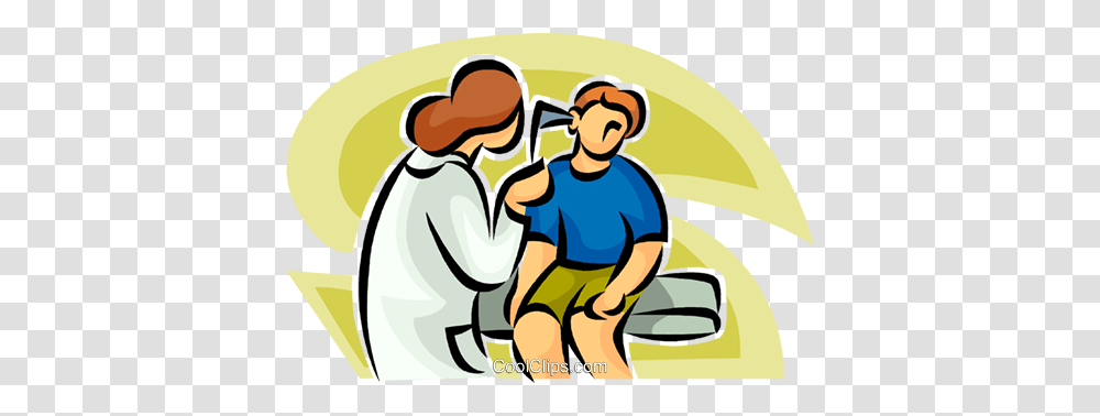 Clip Art Doctor Giving A Little Boy An Ear Exam Royalty Free, Outdoors, Drawing, Water, Poster Transparent Png