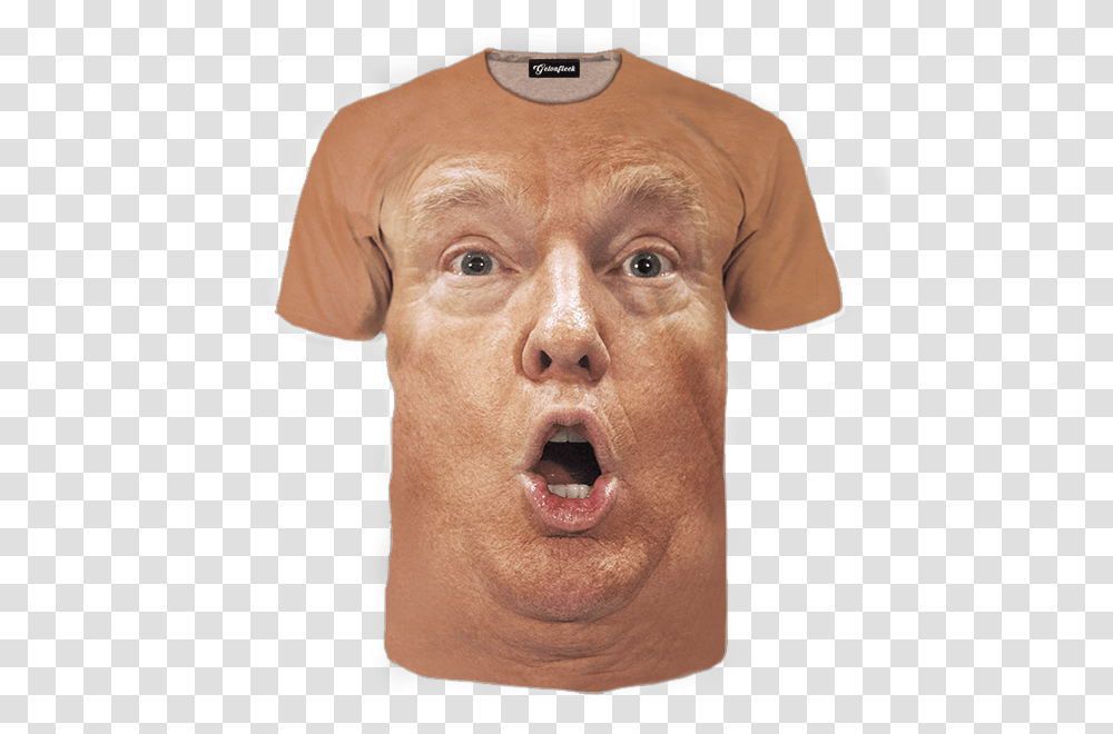 Clip Art Donald Trump Tee All Trump Face Shirt, Apparel, Head, Person Transparent Png
