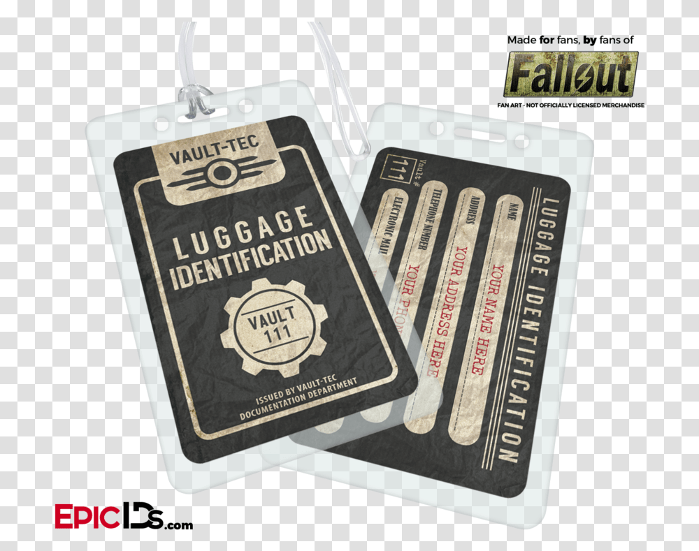 Clip Art Dweller Double Sided Bag Fallout New Vegas, Adapter, Passport, Id Cards Transparent Png