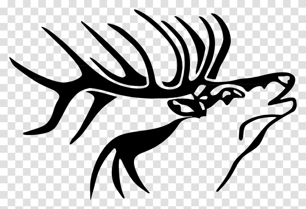 Clip Art Elk Head Silhouette Clip Art Bull Elk Clip Art, Stencil, Label, Antler Transparent Png