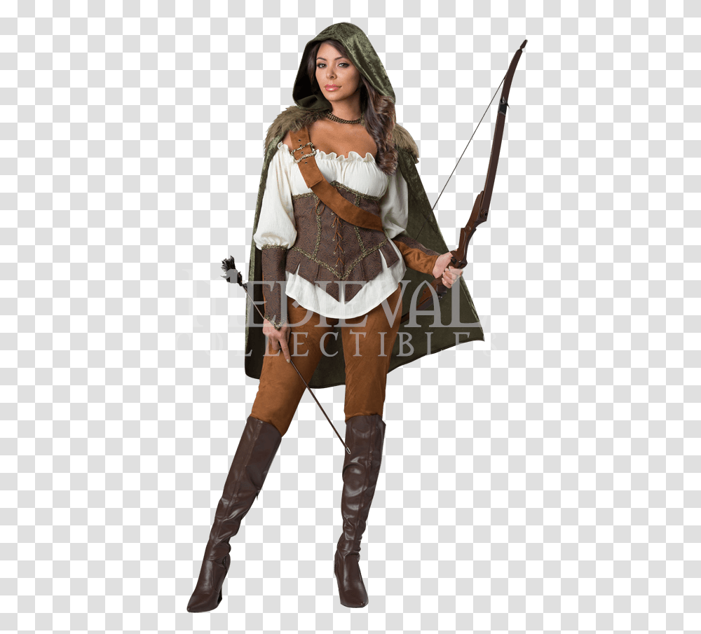 Clip Art Enchanted Forest Huntress Deluxe Renaissance Huntress Costume, Person, Sport, Bow Transparent Png