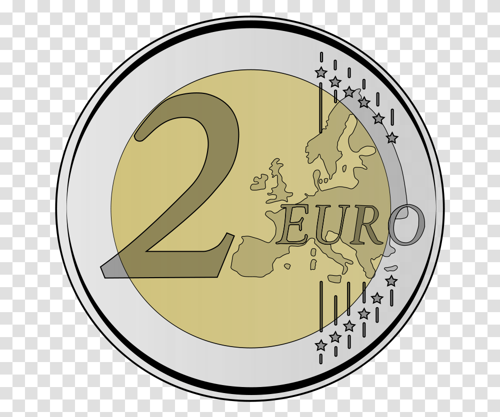 Clip Art Euro Coin Computer 2 Euro Coin, Money, Number Transparent Png
