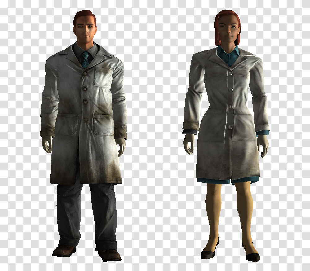 Clip Art Fallout 4 Lab Coat Female Powder Ganger, Apparel, Overcoat, Person Transparent Png