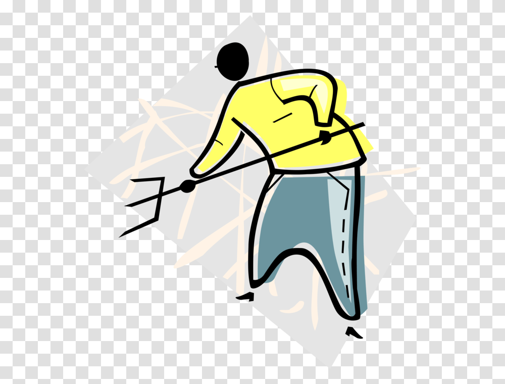 Clip Art Farmer With Pitchfork, Outdoors, Cleaning, Washing, Pedestrian Transparent Png