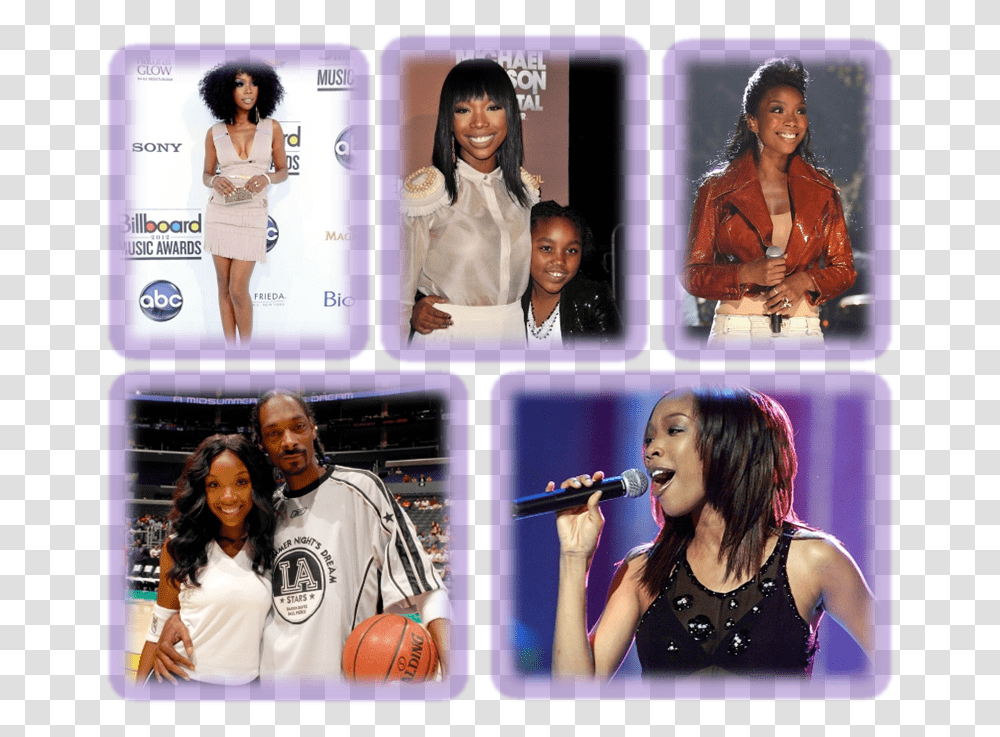 Clip Art Fashion Then And Now Brandy Norwood Boyfriend 2012, Person, Microphone, Collage Transparent Png