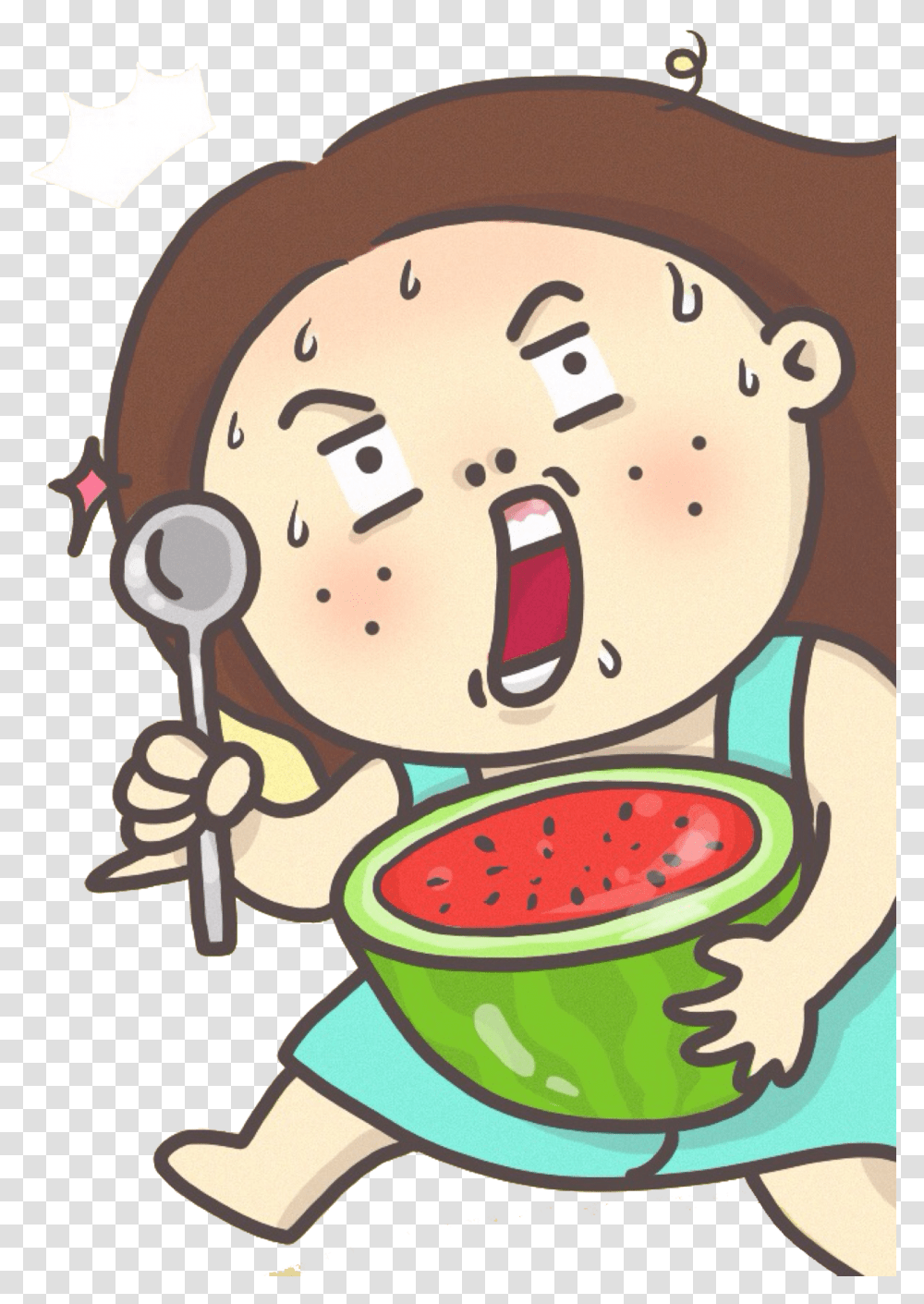 Clip Art Fat Girl Eating, Plant, Fruit, Food, Watermelon Transparent Png