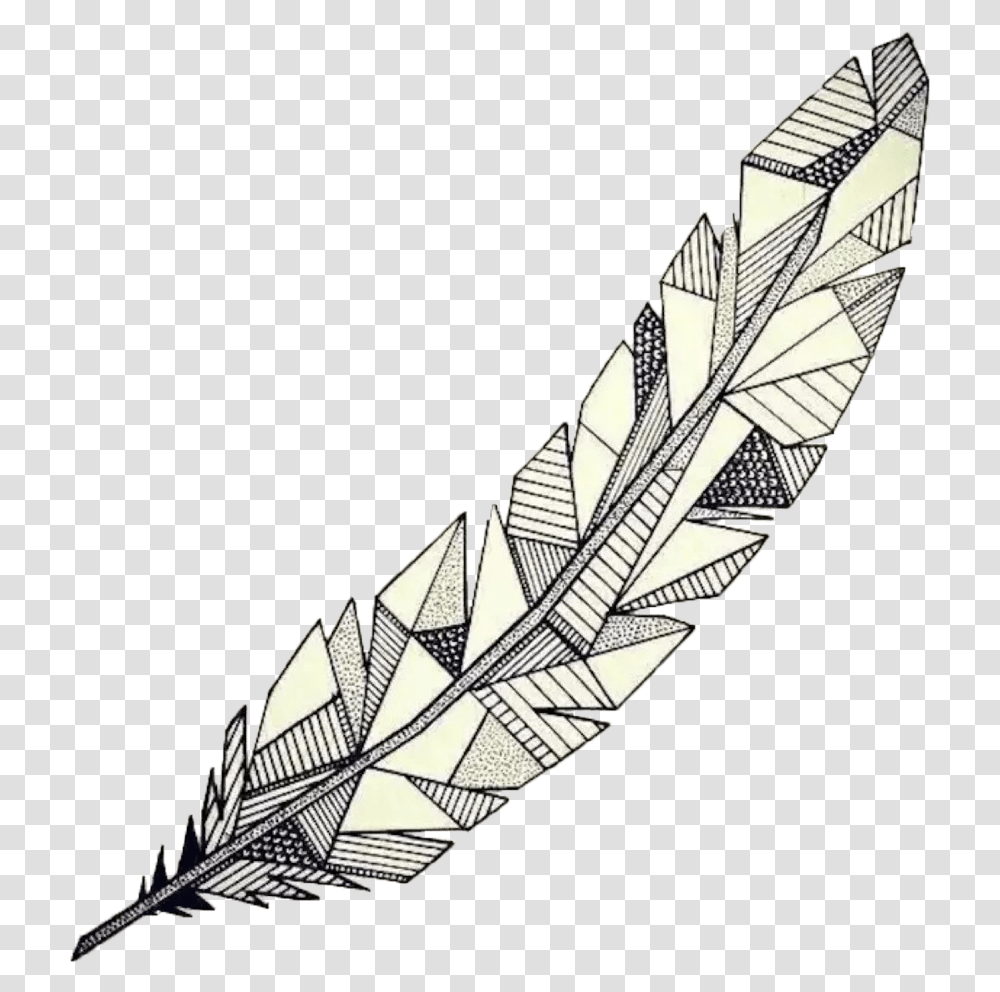 Clip Art Feather Sketch Geometric Feather Tattoo, Crystal, Jewelry, Accessories, Accessory Transparent Png