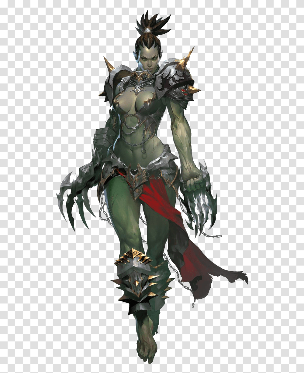 Clip Art Female Orc Fantasy Character Lineage 2 Female Orc, Person, Human, Elf Transparent Png
