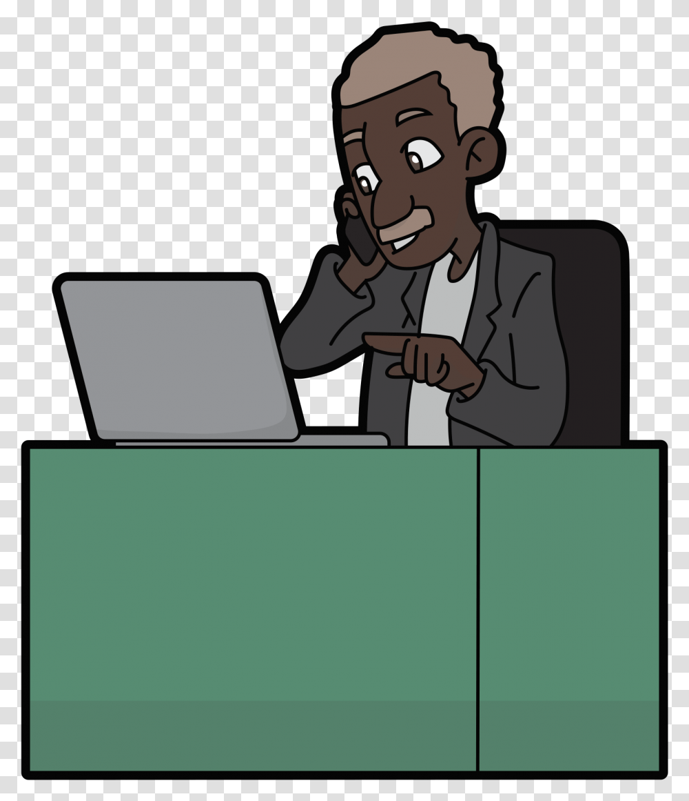 Clip Art File Black Business On Cartoon, Pc, Computer, Electronics, Laptop Transparent Png