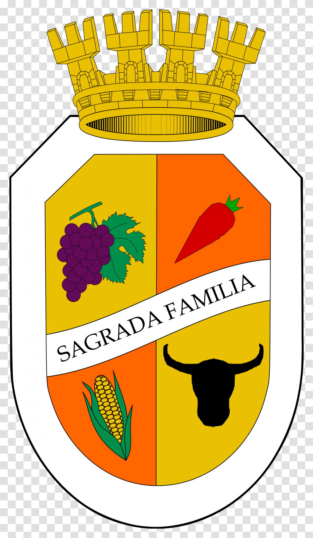 Clip Art File Escudo Svg Wikimedia Sagrada Familia, Label, Bottle, Bird Transparent Png