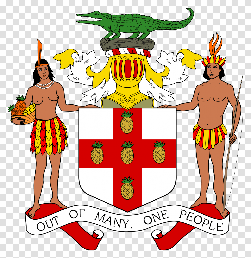 Clip Art File Jamaica Svg Wikimedia Jamaican Coat Of Arm, Person, Human, Armor Transparent Png
