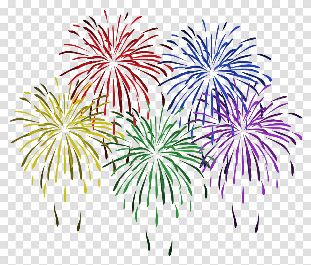 Clip Art Fireworks Clipart New Year's Eve Happy New Year Fireworks, Nature, Outdoors Transparent Png