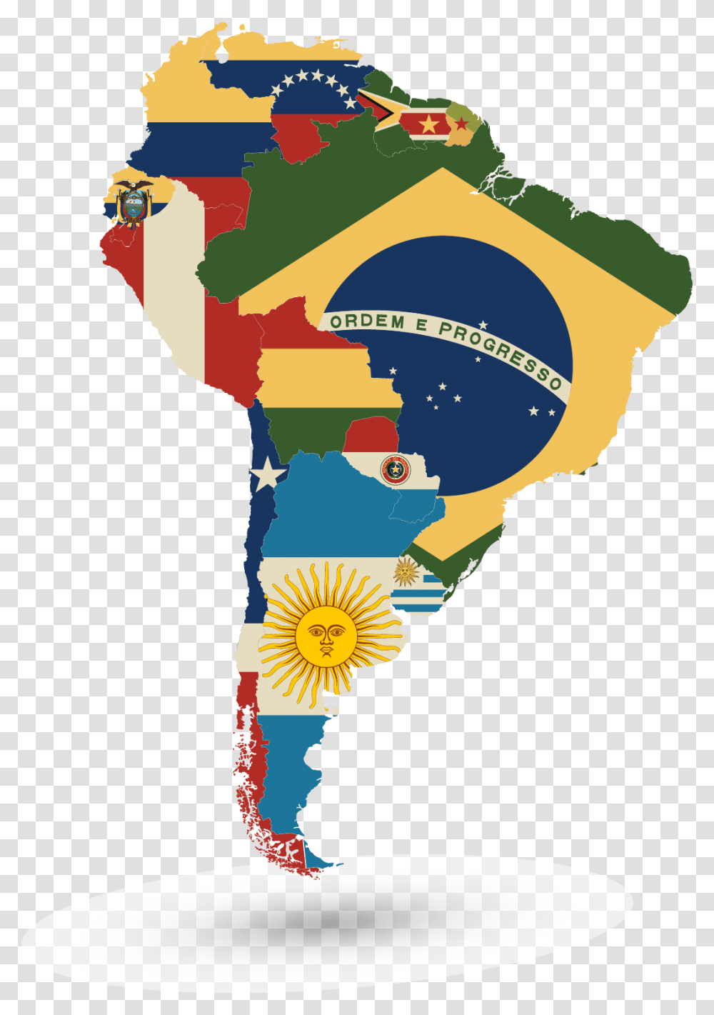 Clip Art Flag Of South America South America Map Small, Plot, Paintball, Poster Transparent Png