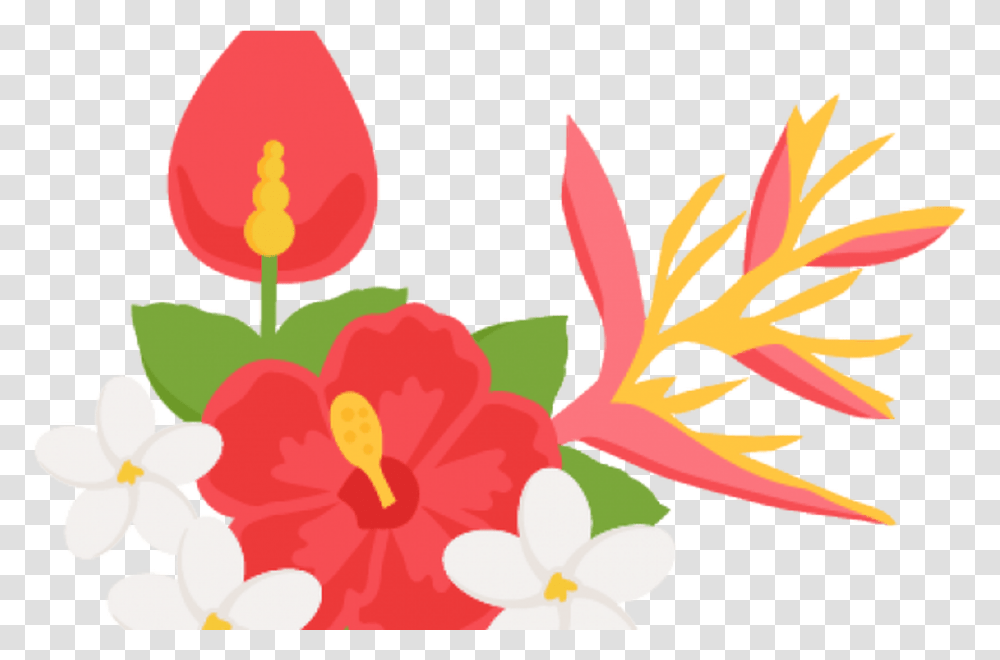 Clip Art Flower Boarder Gardening Flower Tropical Flower Clipart, Plant, Blossom, Hibiscus, Bird Transparent Png