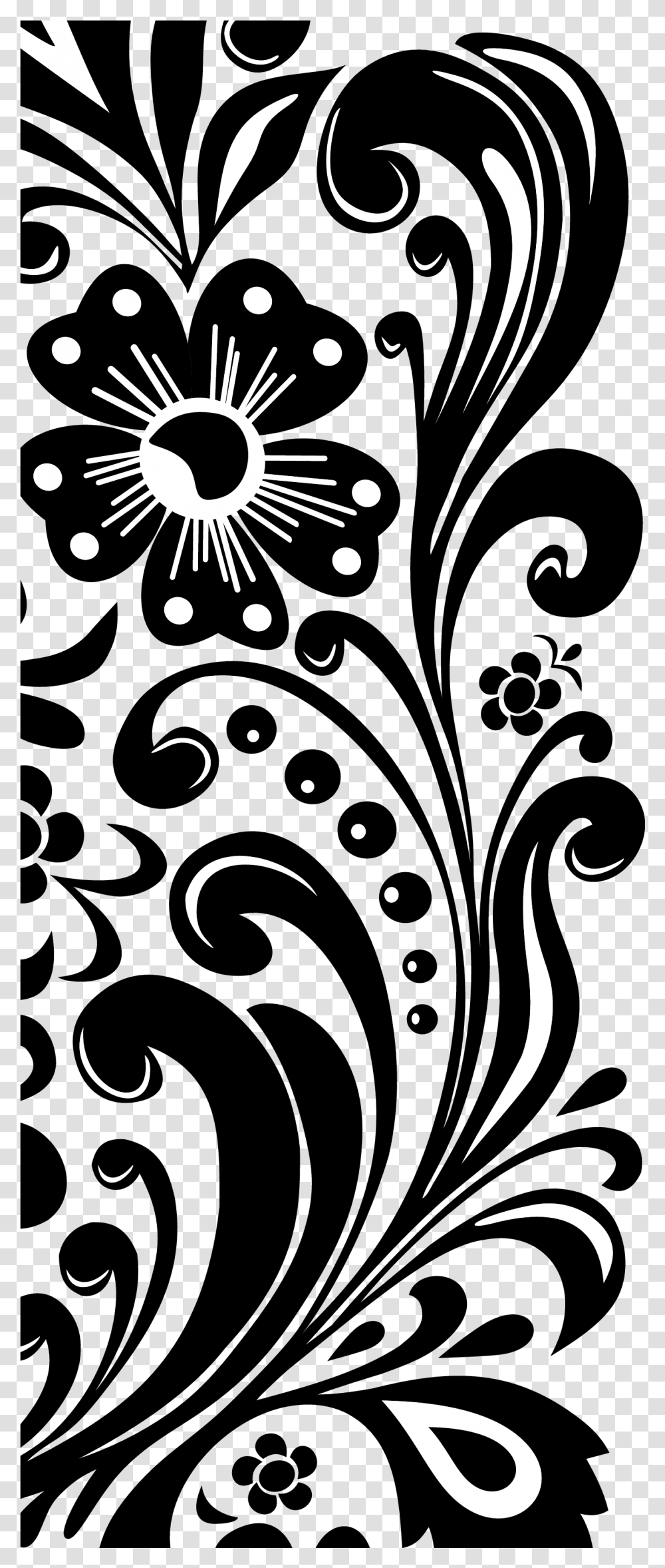 Clip Art Flower Border Black And White, Floral Design, Pattern, Plant Transparent Png