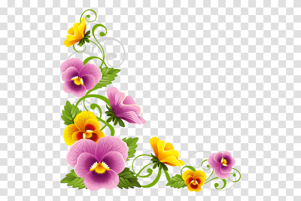 Clip Art Flowers Flower Side Corner Flower, Graphics, Floral Design, Pattern, Plant Transparent Png