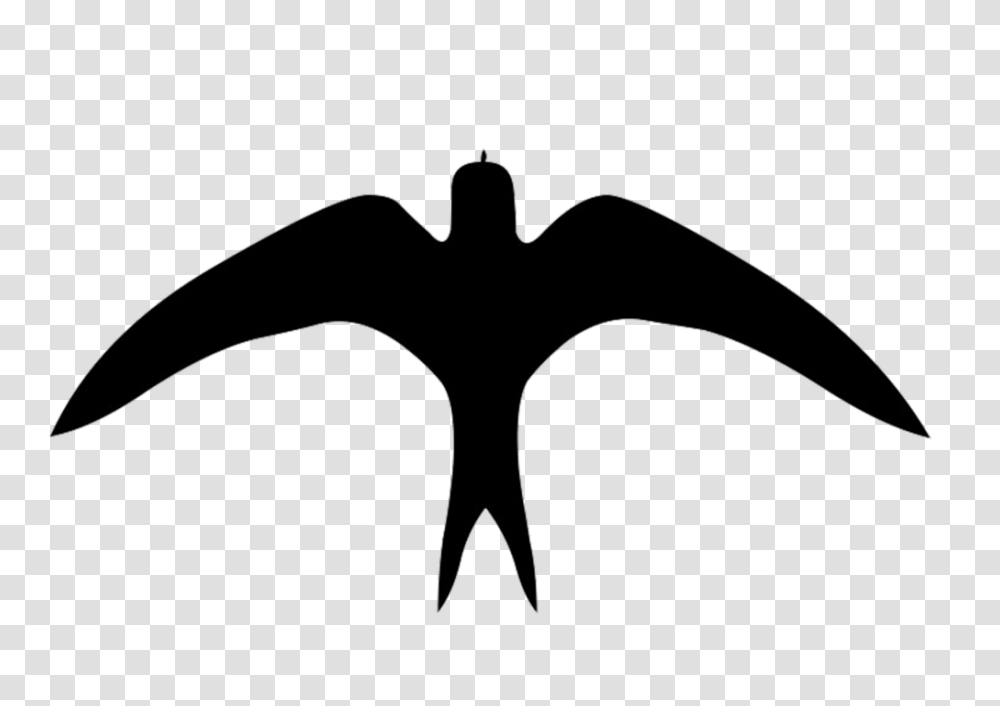 Clip Art Flying Bird Silhouette Winging, Bow, Stencil, Batman Logo Transparent Png